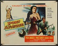 8b280 PORT AFRIQUE style B 1/2sh '56 art of super sexy Pier Angeli caught in the Casbah with gun!