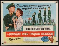 8b289 PRIVATE WAR OF MAJOR BENSON style B 1/2sh '55 Charlton Heston, Julie Adams & little kids!