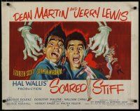 8b316 SCARED STIFF 1/2sh '53 wacky artwork of terrified Dean Martin & Jerry Lewis!