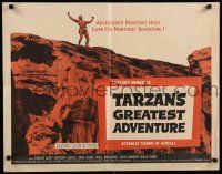 8b345 TARZAN'S GREATEST ADVENTURE 1/2sh '59 hero Gordon Scott lives his mightiest adventure!