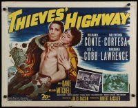 8b355 THIEVES' HIGHWAY 1/2sh '49 Jules Dassin, barechested truck driver Richard Conte!