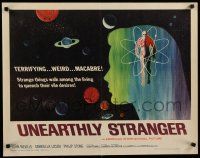 8b377 UNEARTHLY STRANGER 1/2sh '64 cool art of weird macabre unseen thing out of time & space!