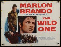 8b405 WILD ONE 1/2sh '54 directed by Laszlo Benedek, classic c/u art of Marlon Brando!