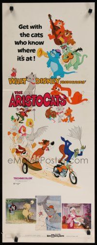 8b429 ARISTOCATS insert '71 Walt Disney feline jazz musical cartoon, great colorful image!
