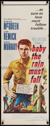 8b433 BABY THE RAIN MUST FALL insert '65 Steve McQueen in trouble & under Lee Remick's skin!