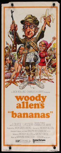 8b437 BANANAS insert '71 great artwork of Woody Allen by E.C. Comics artist Jack Davis!