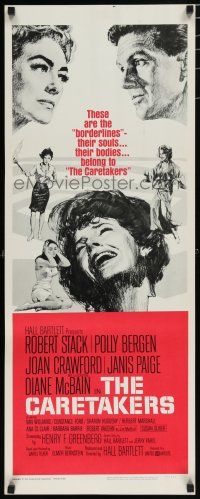 8b474 CARETAKERS insert '63 Robert Stack, Polly Bergen & Joan Crawford in a mental hospital!