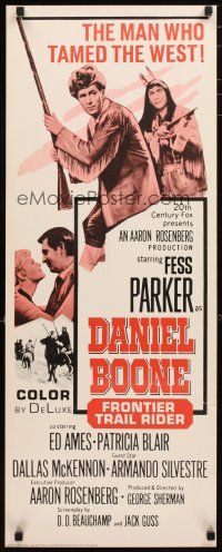 8b501 DANIEL BOONE FRONTIER TRAIL RIDER insert '66 pioneer Fess Parker in coonskin hat!