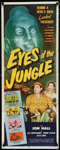 8b524 EYES OF THE JUNGLE insert '53 Jon Hall & Alyce Lewis in the savage jungles of India!