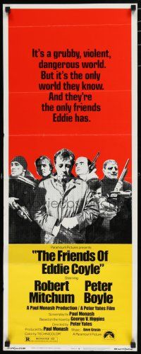 8b544 FRIENDS OF EDDIE COYLE insert '73 Robert Mitchum lives in grubby, violent, dangerous world!