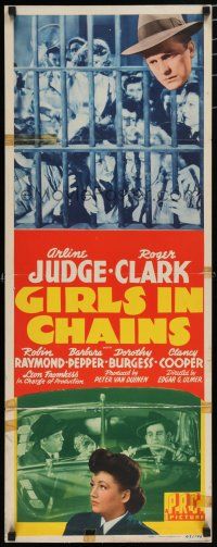 8b550 GIRLS IN CHAINS insert '43 Edgar Ulmer, Arline Judge, cool images of bad girls in prison!