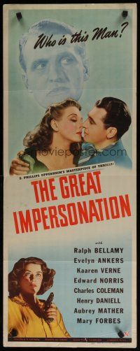 8b561 GREAT IMPERSONATION insert '42 spy Ralph Bellamy, who is this man?, Evelyn Ankers!