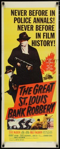 8b563 GREAT ST. LOUIS BANK ROBBERY insert '59 Molly McCarthy & Steve McQueen in his second movie!
