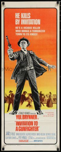8b600 INVITATION TO A GUNFIGHTER insert '64 vicious killer Yul Brynner brings a town to its knees!