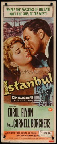 8b603 ISTANBUL insert '57 Errol Flynn & Cornell Borchers in Turkey's city of a thousand secrets!