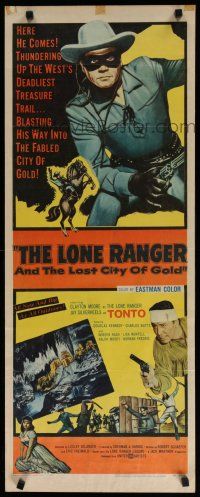 8b650 LONE RANGER & THE LOST CITY OF GOLD insert '58 masked hero Clayton Moore & Jay Silverheels!