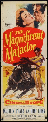 8b661 MAGNIFICENT MATADOR insert '55 Budd Boetticher, Anthony Quinn, Maureen O'Hara, bullfighting!