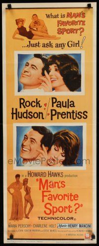 8b671 MAN'S FAVORITE SPORT insert '64 fake fishing expert Rock Hudson in love w/Paula Prentiss!