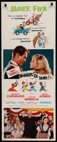8b683 MONKEYS GO HOME insert '67 Disney, art of Maurice Chevalier, Yvette Mimieux & apes!