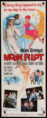 8b687 MOON PILOT insert '62 Disney, Tom Tryon, Dany Saval, wacky space man and moon girl art!