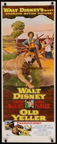8b705 OLD YELLER insert '57 Dorothy McGuire, Fess Parker, art of Disney's classic canine!