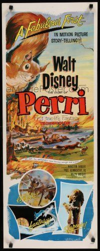 8b718 PERRI insert '57 Disney's fabulous first in motion picture story-telling, wacky squirrels!