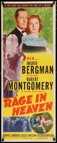 8b729 RAGE IN HEAVEN insert R46 Ingrid Bergman, Robert Montgomery, George Sanders!