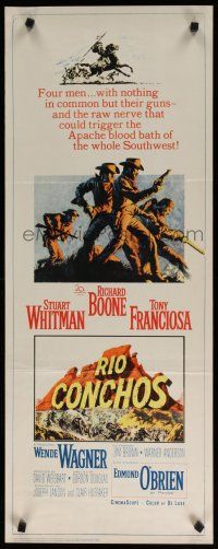 8b741 RIO CONCHOS insert '64 cool art of cowboys Richard Boone, Stuart Whitman & Tony Franciosa!
