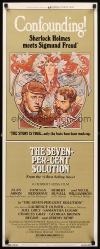 8b758 SEVEN-PER-CENT SOLUTION insert '76 Arkin, Robert Duvall, Vanessa Redgrave, great Drew art!