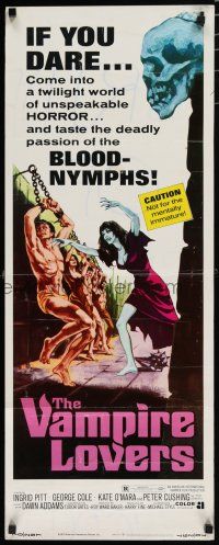 8b826 VAMPIRE LOVERS insert '70 Hammer, taste the deadly passion of the blood-nymphs if you dare!