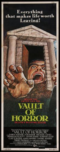 8b828 VAULT OF HORROR insert '73 Tales from Crypt sequel, cool art of death's waiting room!