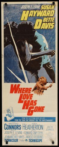 8b833 WHERE LOVE HAS GONE insert '64 Susan Hayward, Bette Davis, trashy Harold Robbins!