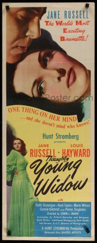 8b849 YOUNG WIDOW insert '46 full-length image of world's most exciting brunette Jane Russell!