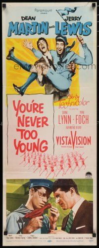 8b850 YOU'RE NEVER TOO YOUNG insert '55 great image of Dean Martin & wacky Jerry Lewis!