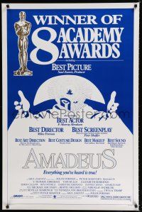 8c043 AMADEUS awards 1sh '84 Milos Foreman, F. Murray Abraham, Tom Hulce, Mozart biography!