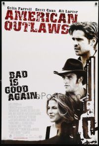 8c053 AMERICAN OUTLAWS DS 1sh '01 Colin Farrell, Scott Caan, Ali Larter in western action!