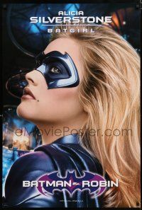 8c081 BATMAN & ROBIN teaser 1sh '97 huge image of sexy Alicia Silverstone as Batgirl!