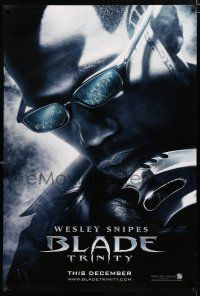 8c114 BLADE TRINITY teaser DS 1sh '04 Ryan Reynolds, Jessica Biel, cool image of Wesley Snipes!