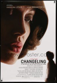 8c166 CHANGELING DS 1sh '08 extreme close-up of Angelina Jolie, Clint Eastwood directed!