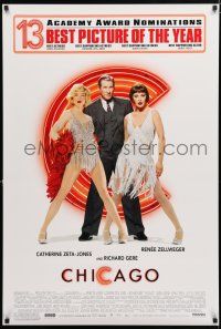 8c169 CHICAGO 13 nominations style 1sh '02 Renee Zellweger & Catherine Zeta-Jones, Richard Gere!
