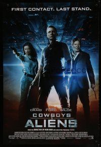 8c188 COWBOYS & ALIENS advance DS 1sh '11 Daniel Craig, Harrison Ford, sexy Olivia Wilde!
