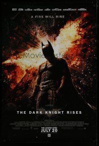 8c205 DARK KNIGHT RISES advance DS 1sh '12 Christian Bale as Batman, the legend ends!