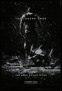 8c206 DARK KNIGHT RISES teaser DS 1sh '12 Tom Hardy as Bane, cool image of broken mask in the rain!