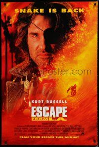 8c257 ESCAPE FROM L.A. advance DS 1sh '96 John Carpenter, Kurt Russell is back as Snake Plissken!