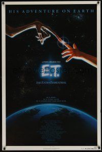 8c237 E.T. THE EXTRA TERRESTRIAL 1sh '82 Drew Barrymore, Steven Spielberg classic, Alvin art!