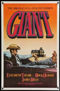 8c299 GIANT 1sh R83 best image of James Dean reclined in car, George Stevens classic!