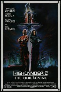 8c351 HIGHLANDER 2 1sh '91 great artwork of immortals Christopher Lambert & Sean Connery!