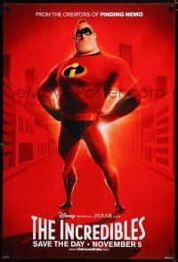 8c375 INCREDIBLES advance DS 1sh '04 Disney/Pixar animated sci-fi superhero family, Mr. Incredible!