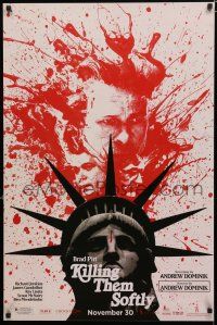 8c428 KILLING THEM SOFTLY teaser 1sh '12 Brad Pitt, James Gandolfini, Ray Liotta over Lady Liberty!