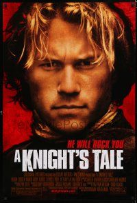8c433 KNIGHT'S TALE DS 1sh '01 Heath Ledger in armor, Paul Bettany, Shannyn Sossamon